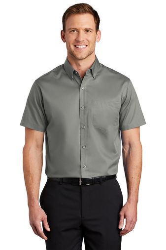 Port Authority® Adult Unisex Short Sleeve SuperPro™ 3.4oz 55/45 Cotton Poly Twill Dress Shirt